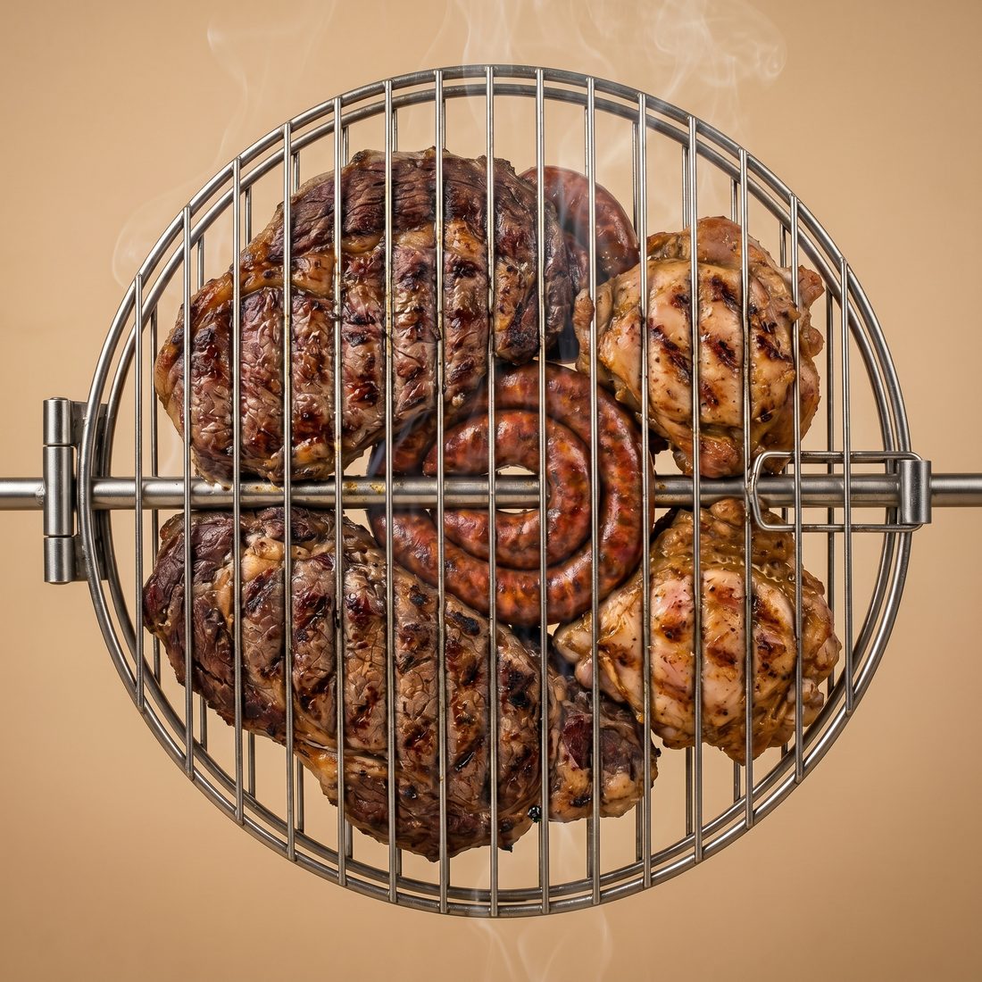 Gros plan de la grille rotative double-couche